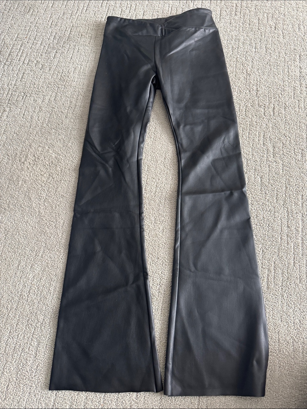 Splendid x Cella Jane Black Faux Leather Flared Pants